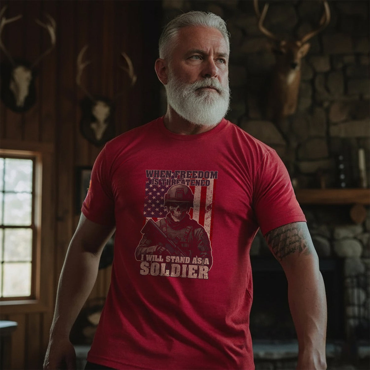 When Freedom Is Threatened I Will Stand as a Soldier T-Shirt product image 2