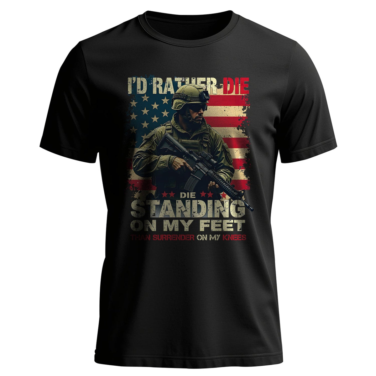 I'd Rather Die Standing Than Kneel Bold T-Shirt product image 1
