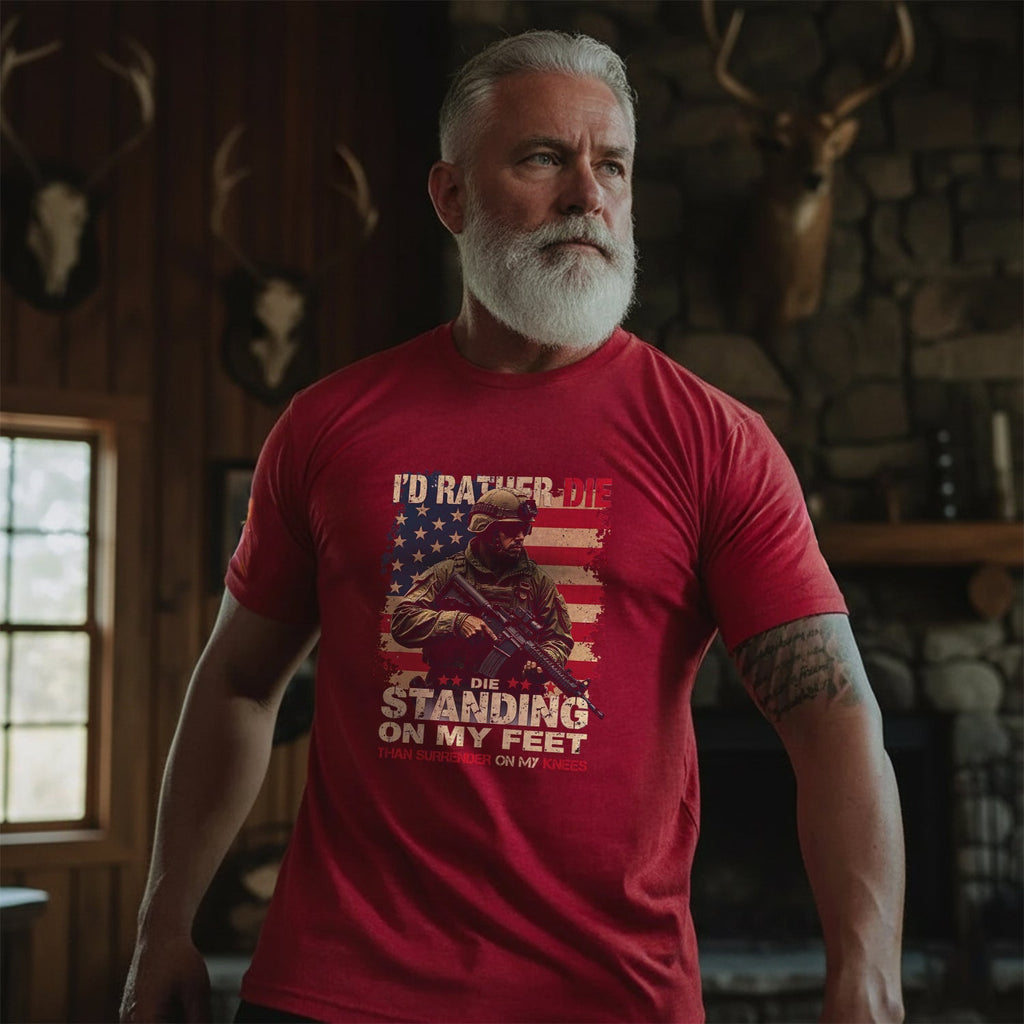 I'd Rather Die Standing Than Kneel Bold T-Shirt product image 2