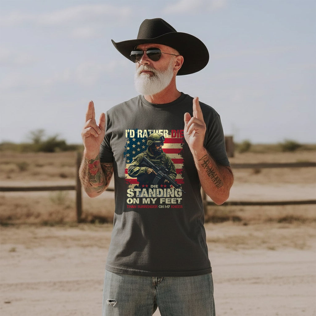 I'd Rather Die Standing Than Kneel Bold T-Shirt product image 4