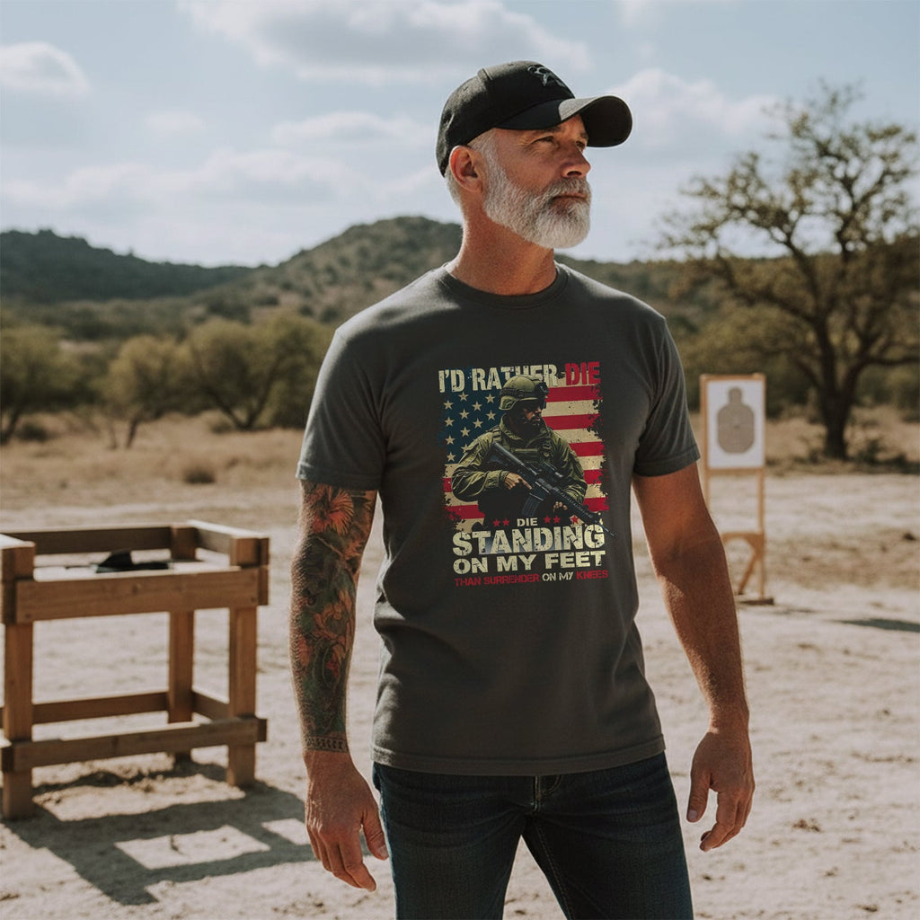 I'd Rather Die Standing Than Kneel Bold T-Shirt product image 5