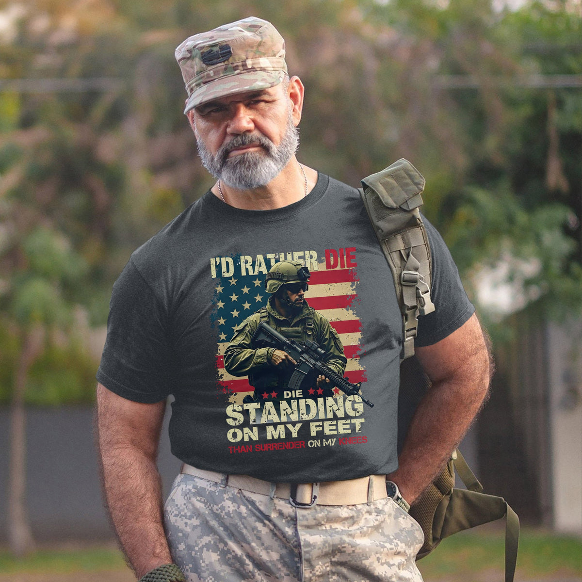 I'd Rather Die Standing Than Kneel Bold T-Shirt product image 13