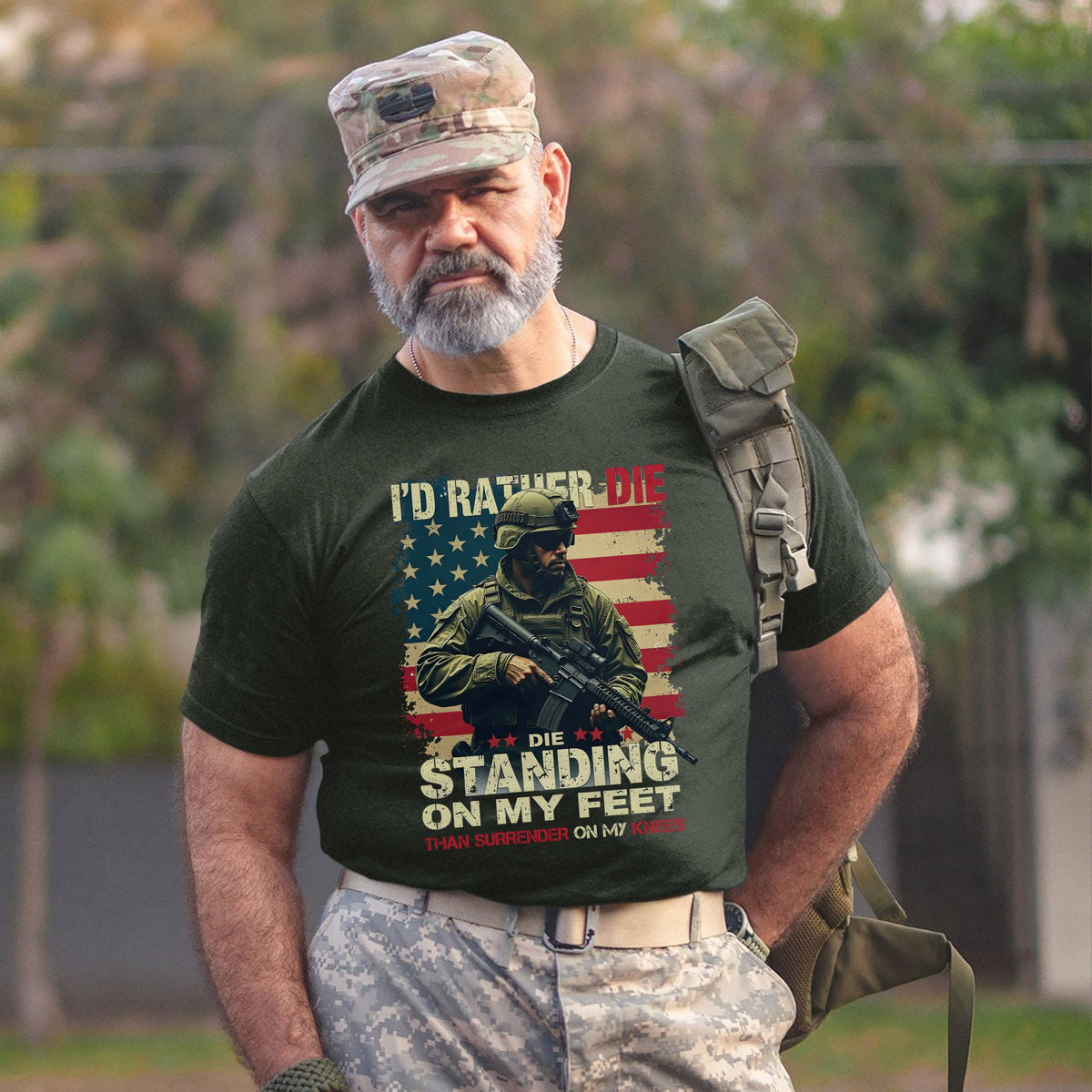 I'd Rather Die Standing Than Kneel Bold T-Shirt product image 7