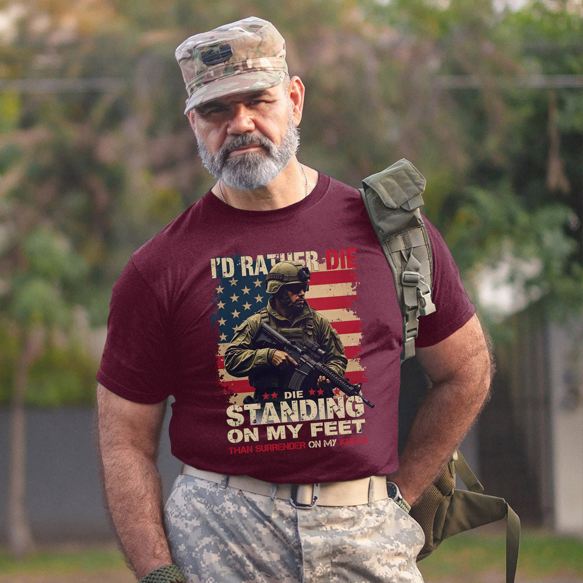 I'd Rather Die Standing Than Kneel Bold T-Shirt product image 11