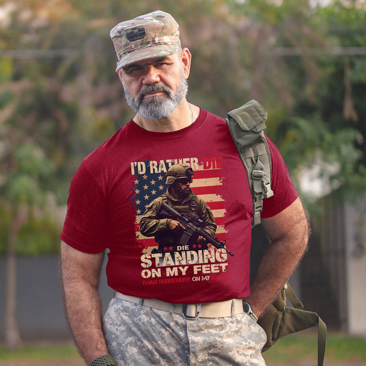 I'd Rather Die Standing Than Kneel Bold T-Shirt product image 9