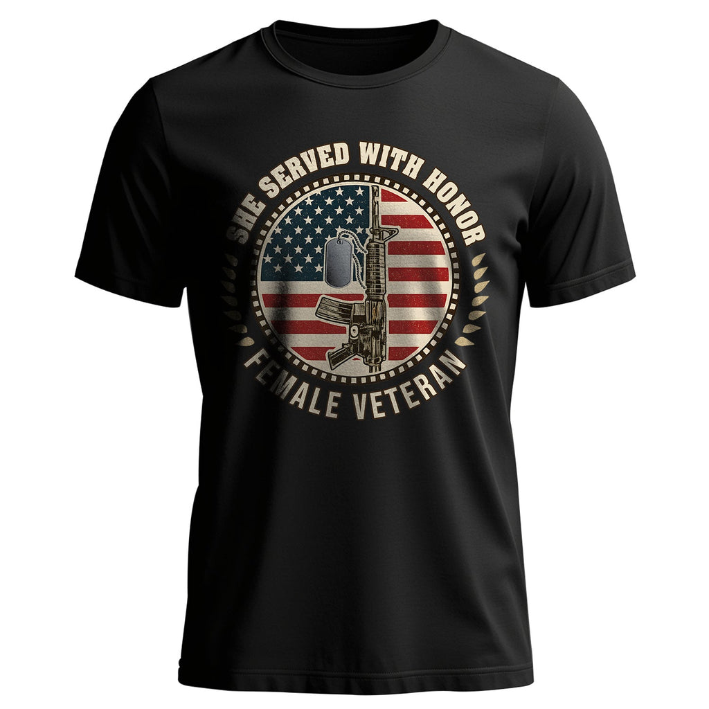 She Served With Honor Female Personalized T-Shirt product image 1