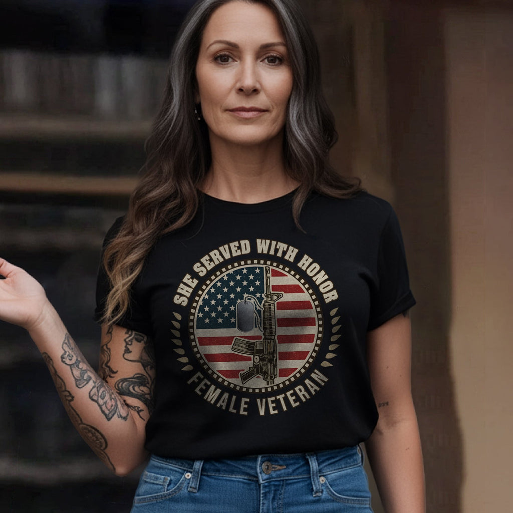 She Served With Honor Female Personalized T-Shirt product image 3