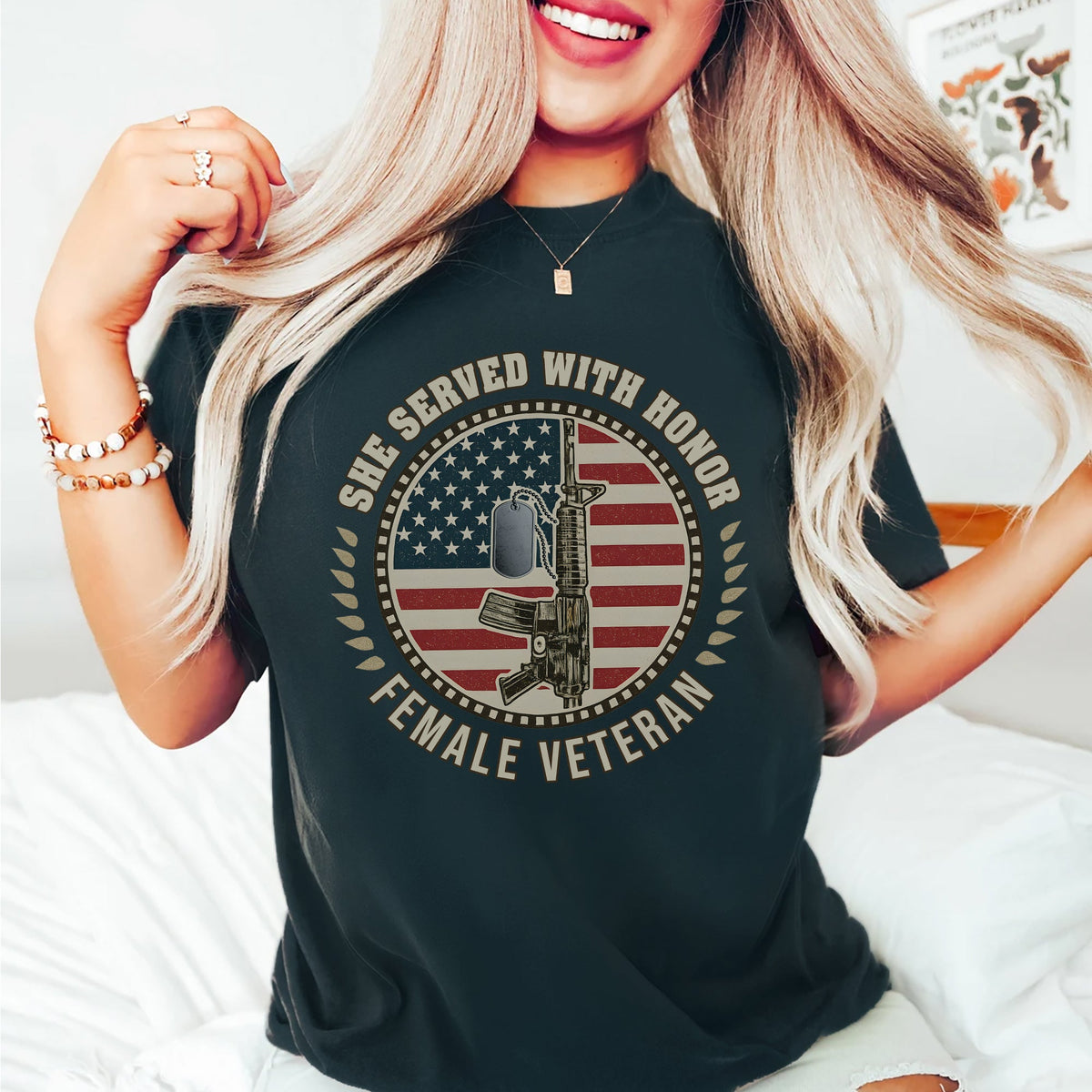 She Served With Honor Female Personalized T-Shirt product image 8