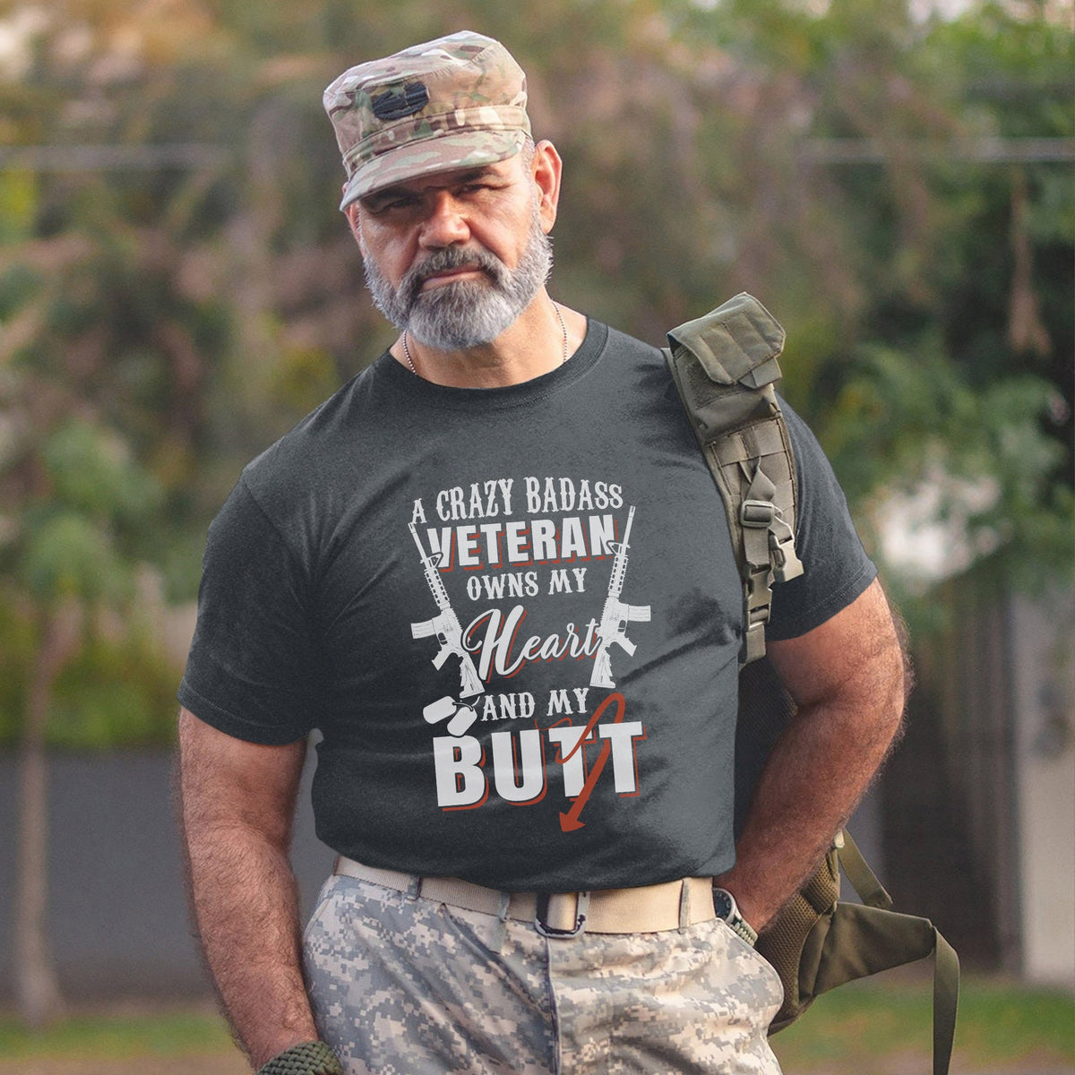 A Crazy Badass Veteran Owns My Heart and My Butt T-Shirt product image 7