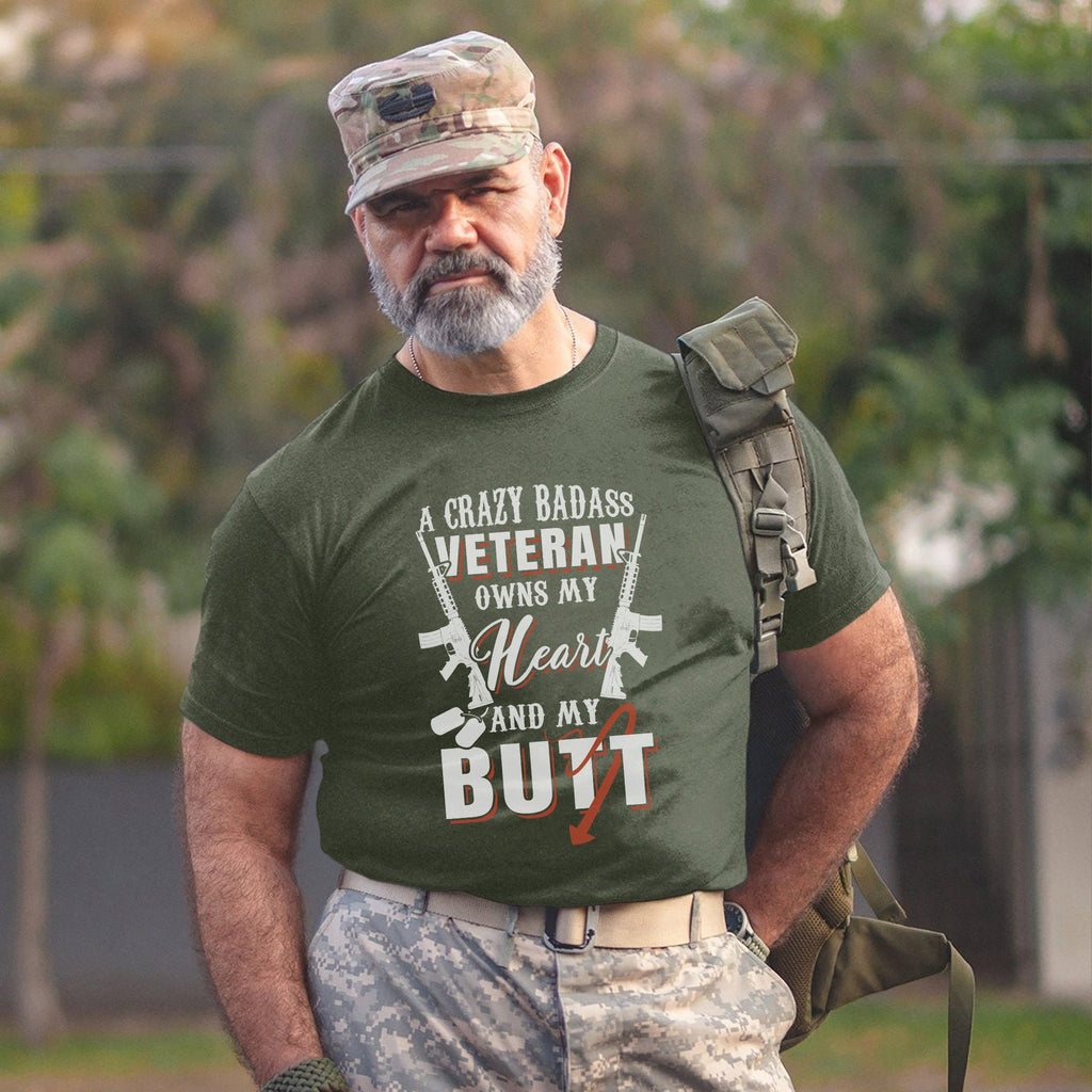 A Crazy Badass Veteran Owns My Heart and My Butt T-Shirt product image 10