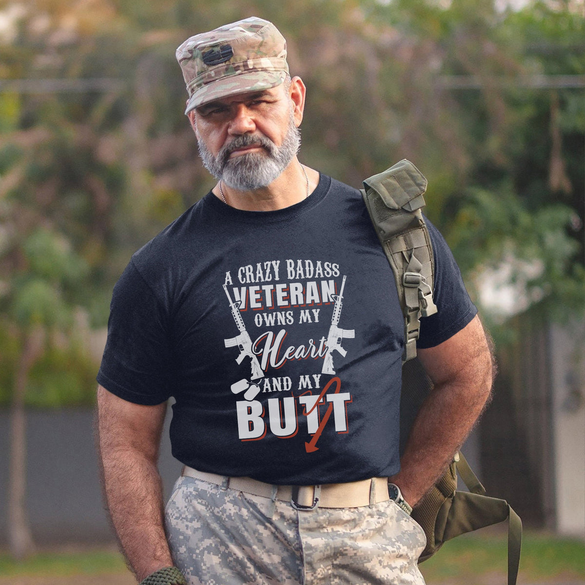 A Crazy Badass Veteran Owns My Heart and My Butt T-Shirt product image 8