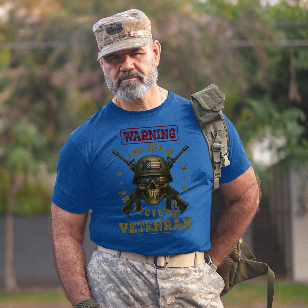 Warning This Girl Is Protected by a Veteran T-Shirt product image 7