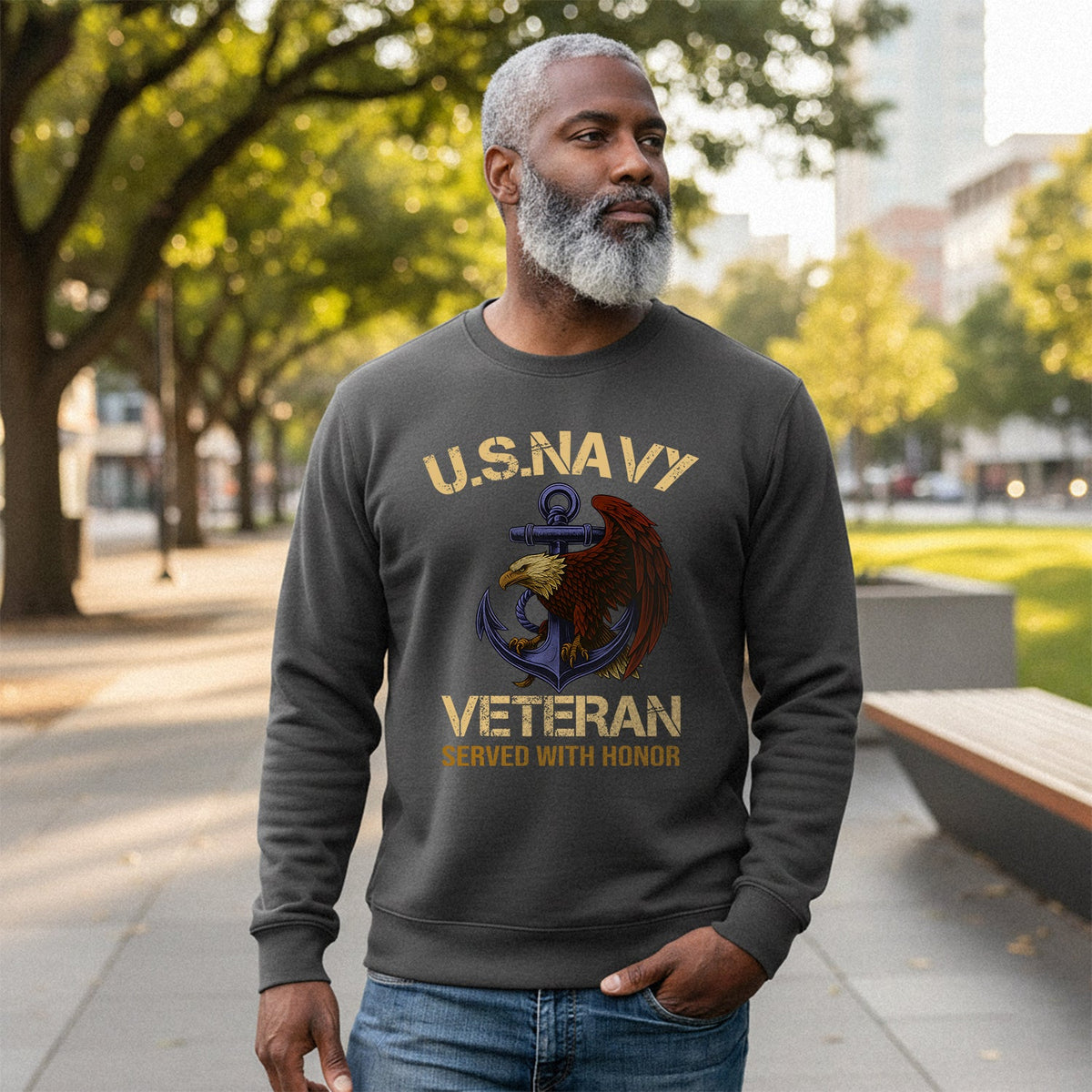 Served with Honor U.S. Navy Veteran Sweatshirt product image 4