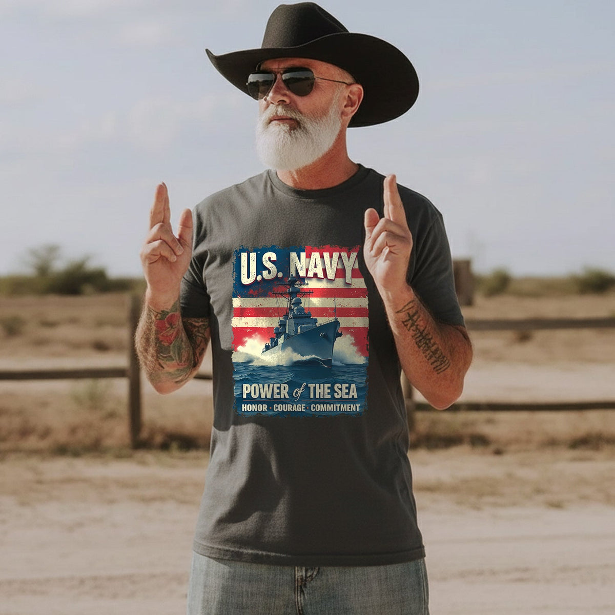 U.S. Navy Power of the Sea Driven by Honor T-Shirt product image 4