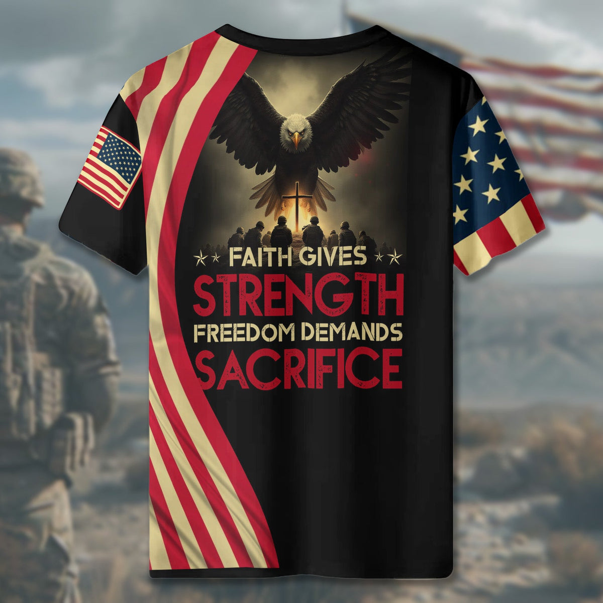 Faith Gives Strength All-over Print T-Shirt product image 5