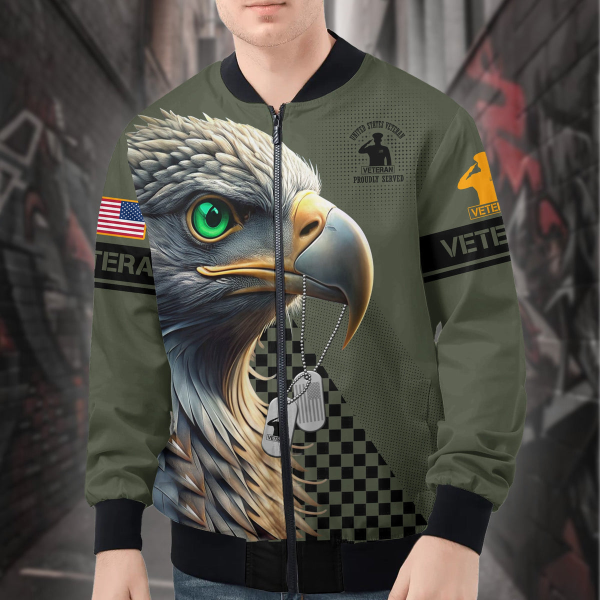Proudly Served All-over Print Bomber Jacket product image 1
