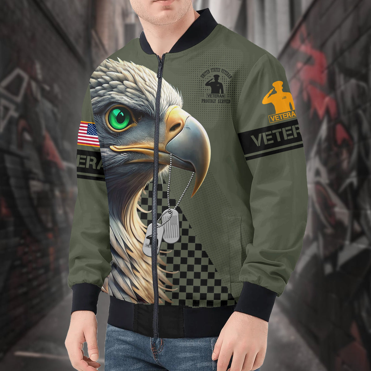 Proudly Served All-over Print Bomber Jacket product image 4