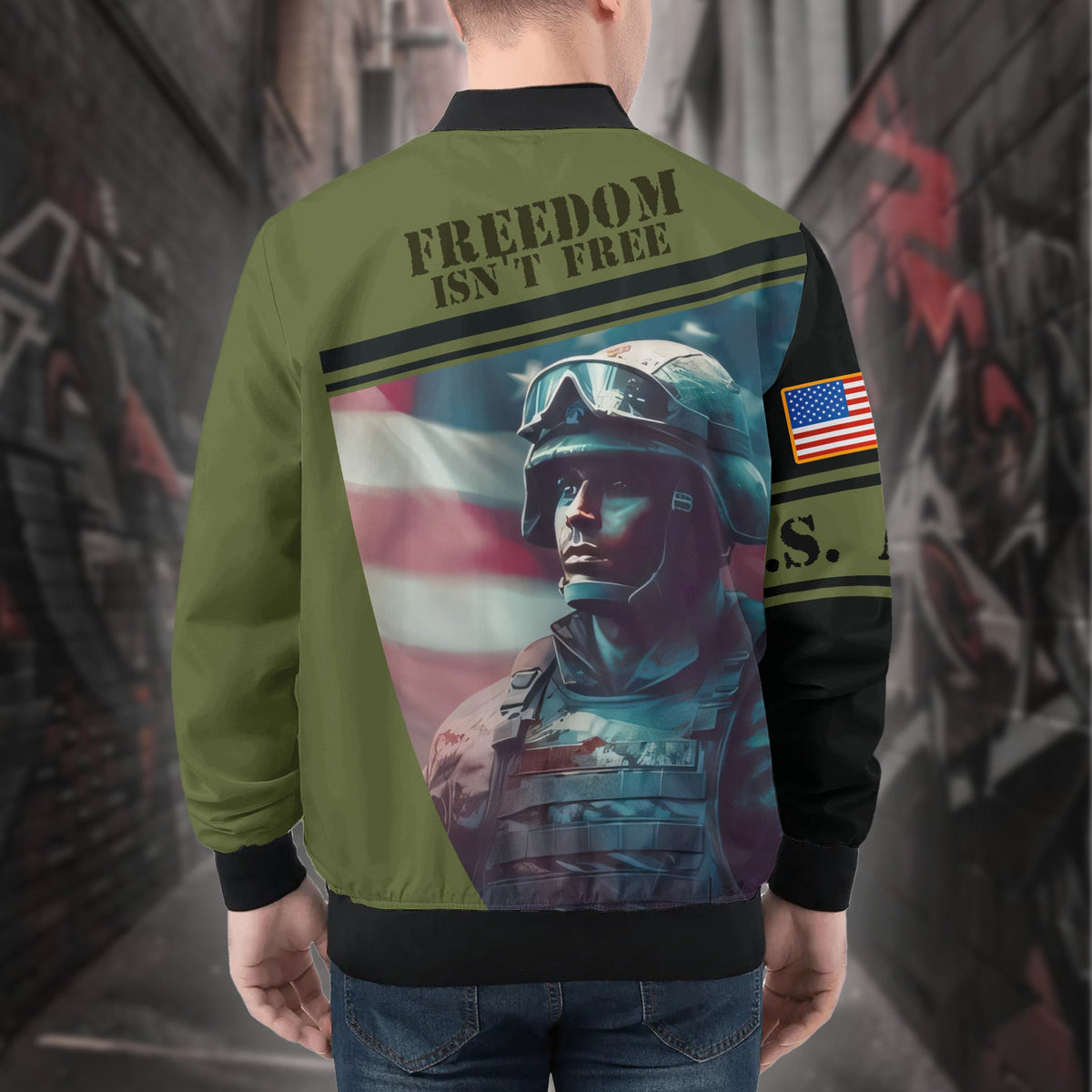 U.S. Army Freedom Isn't Free All-over Print Bomber Jacket product image 2
