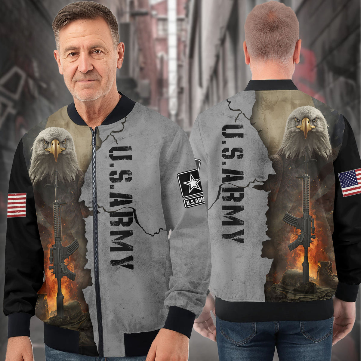U.S. Army Proud Defender All-over Print Bomber Jacket product image 3