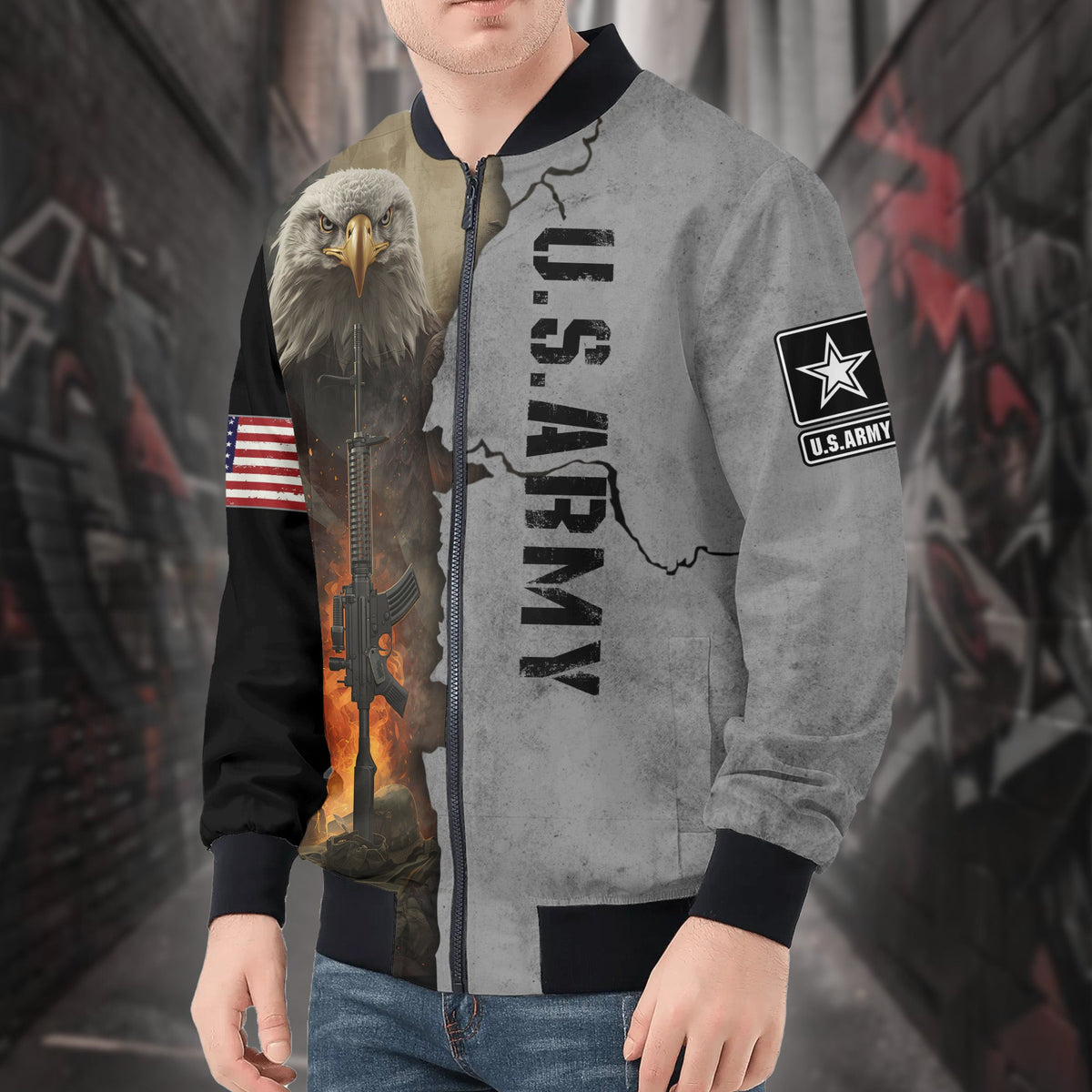 U.S. Army Proud Defender All-over Print Bomber Jacket product image 4