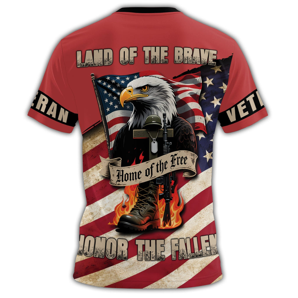Land of the Brave Home of All-over Print T-Shirt product image 3