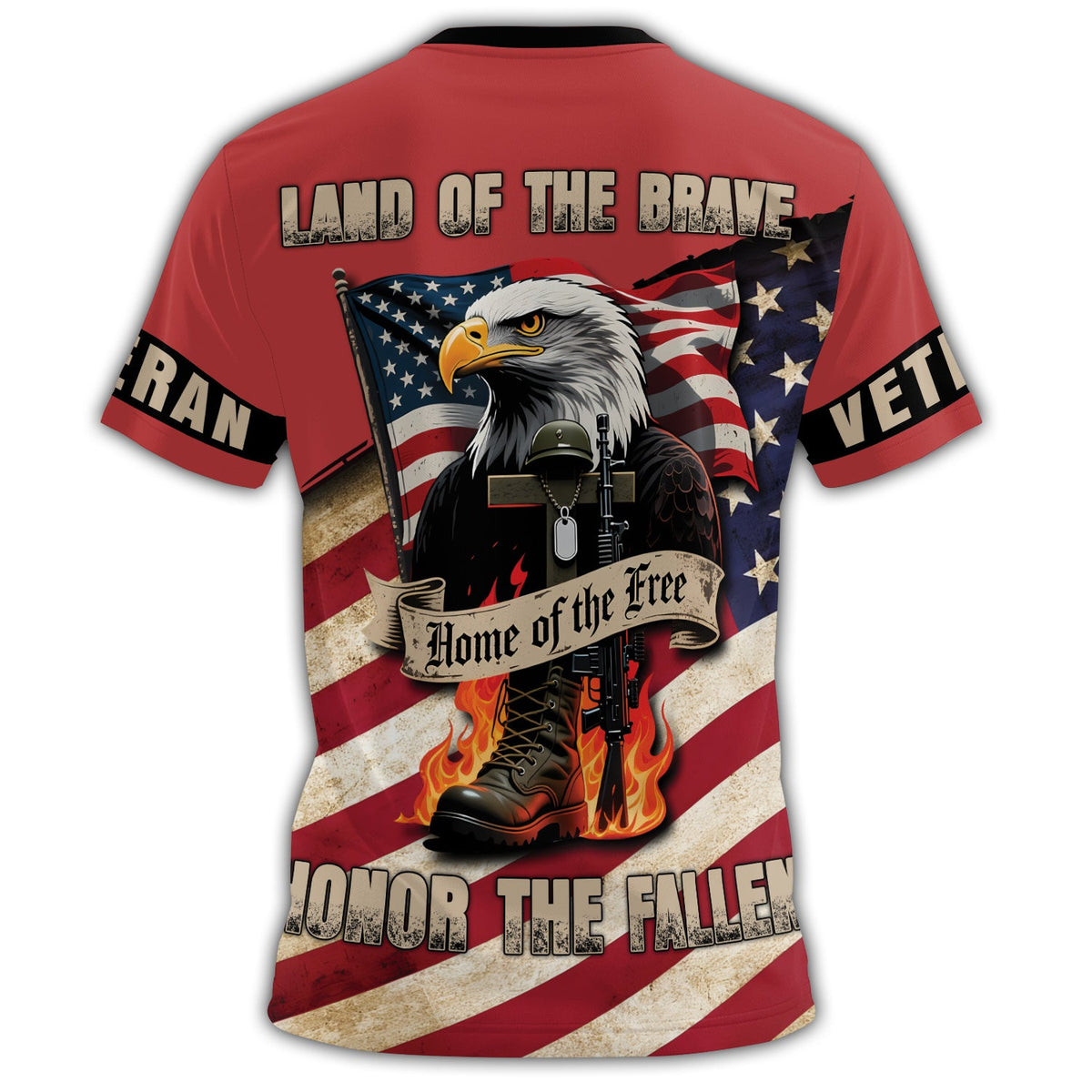 Land of the Brave Home of All-over Print T-Shirt product image 3