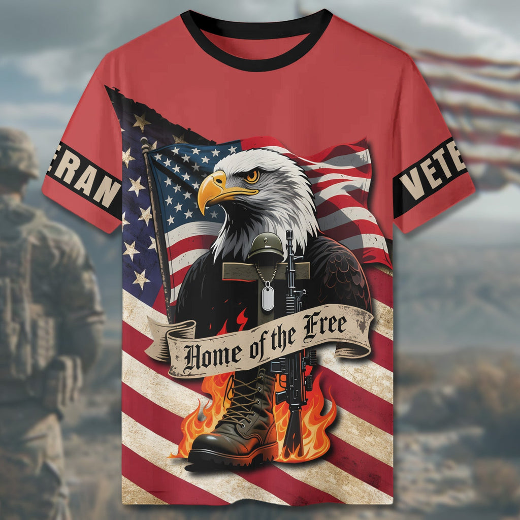 Land of the Brave Home of All-over Print T-Shirt product image 4