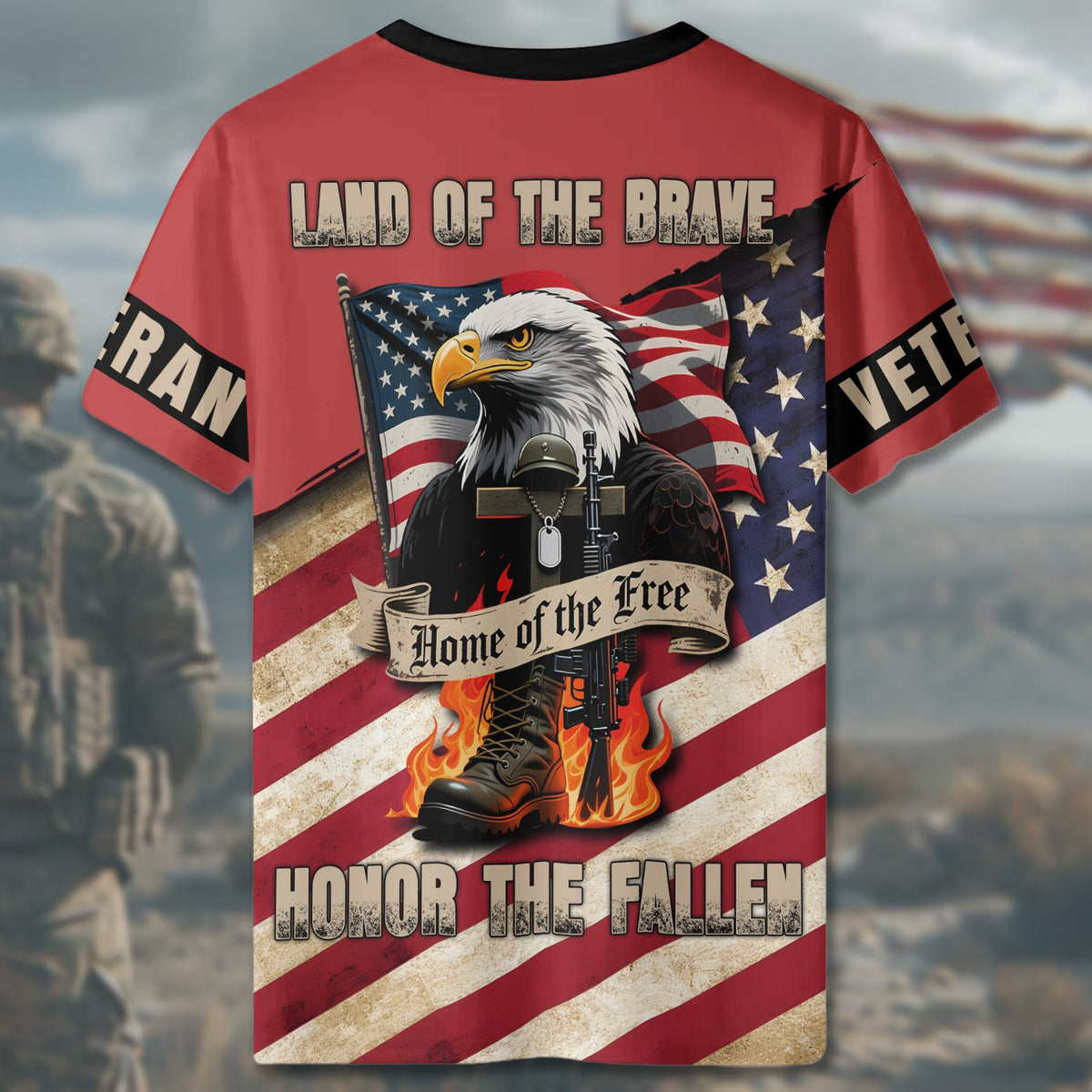 Land of the Brave Home of All-over Print T-Shirt product image 5