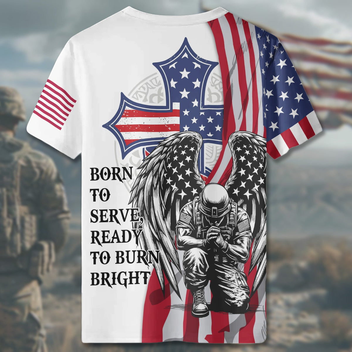 Stand for the Flag Kneel Fallen All-over Print T-Shirt product image 5