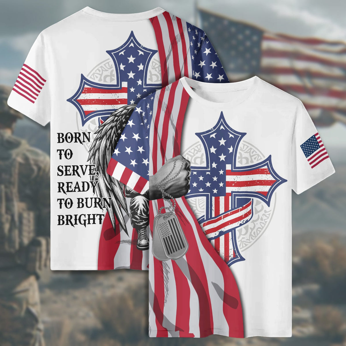 Stand for the Flag Kneel Fallen All-over Print T-Shirt product image 6