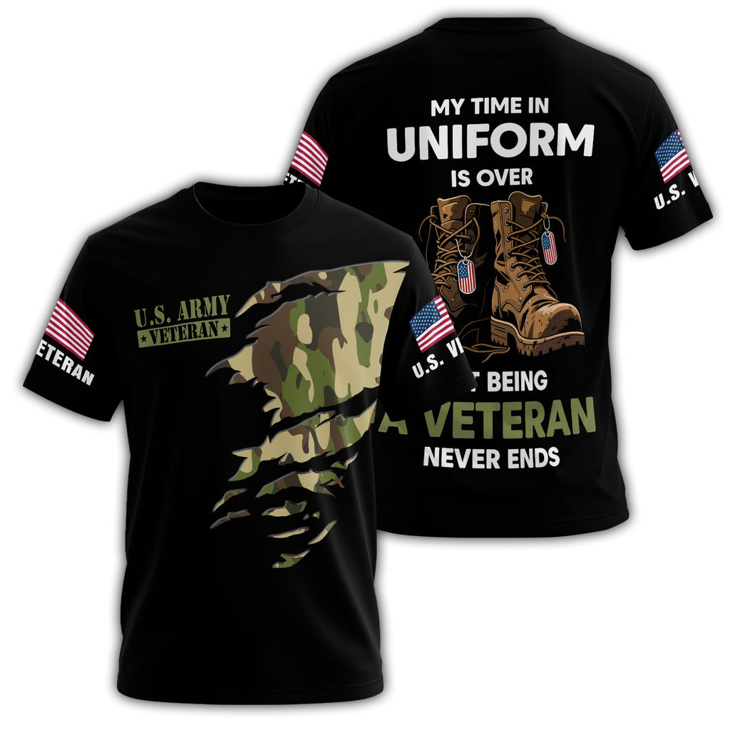 My Time in Uniform Is Over All-over Print T-Shirt product image 1