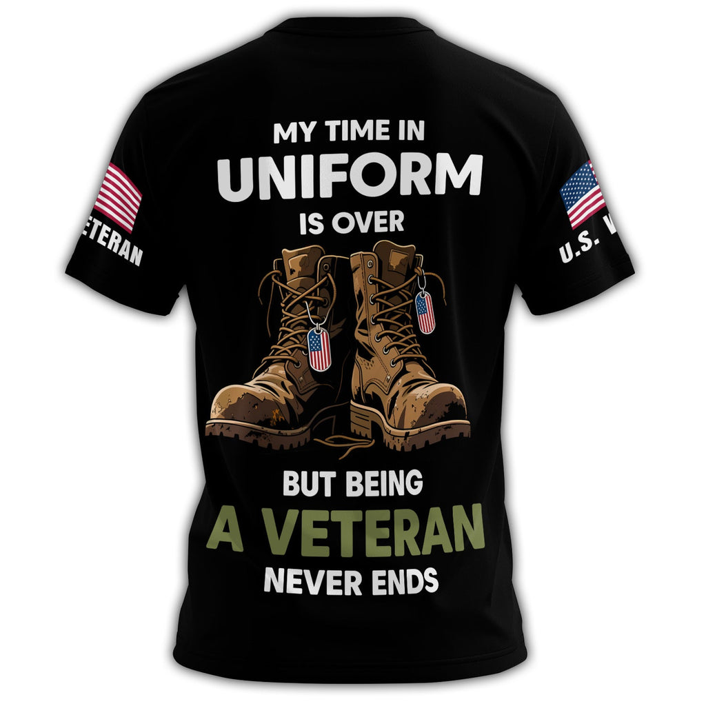 My Time in Uniform Is Over All-over Print T-Shirt product image 3