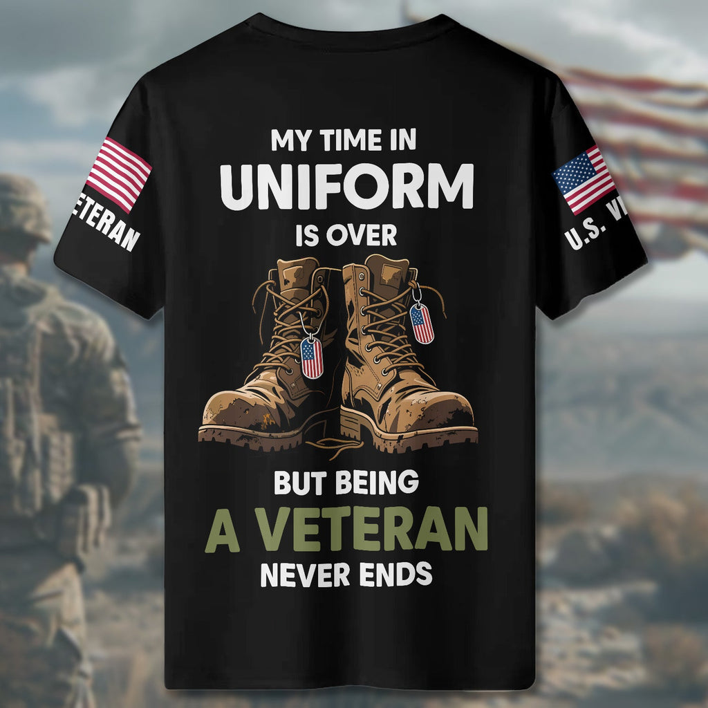 My Time in Uniform Is Over All-over Print T-Shirt product image 5