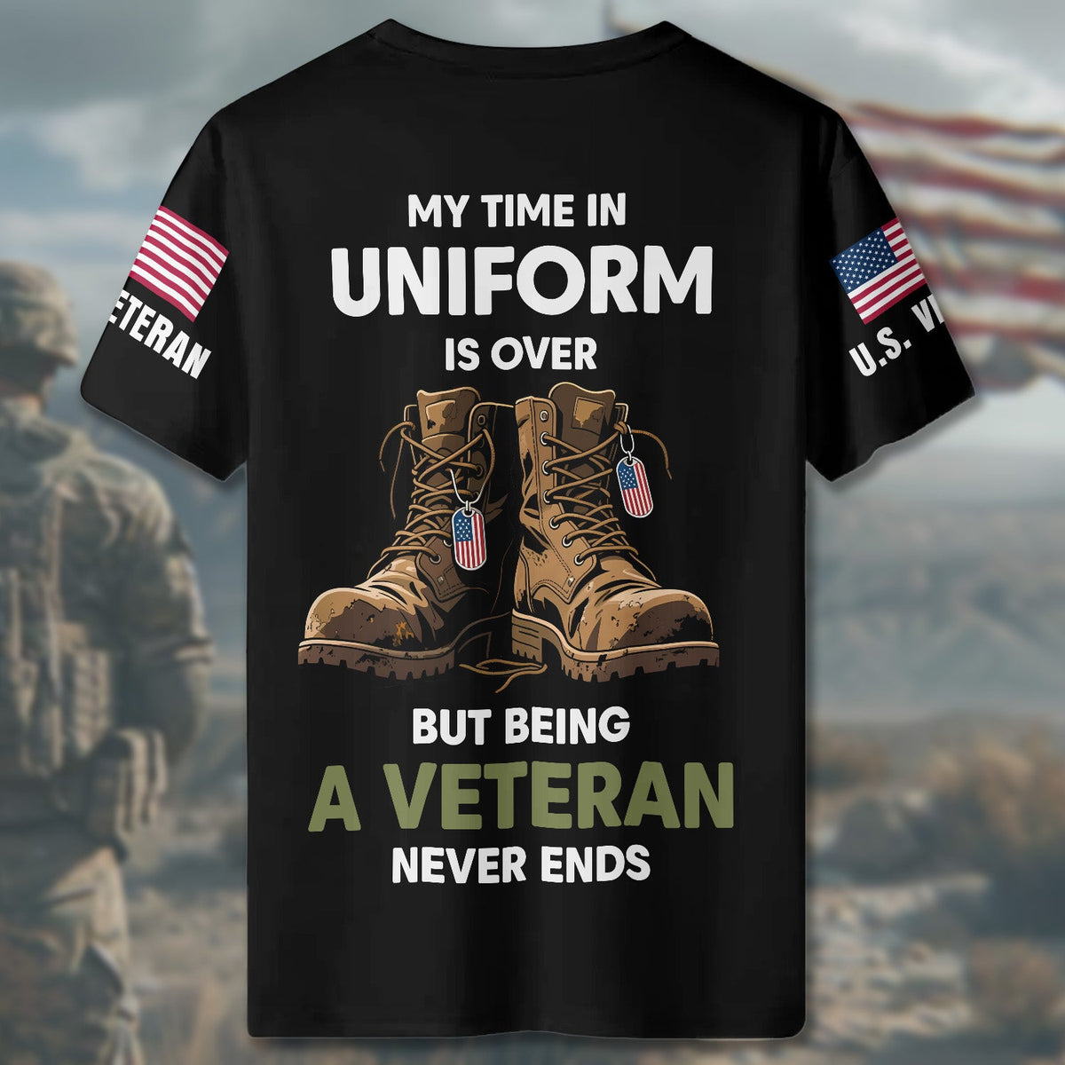 My Time in Uniform Is Over All-over Print T-Shirt product image 5