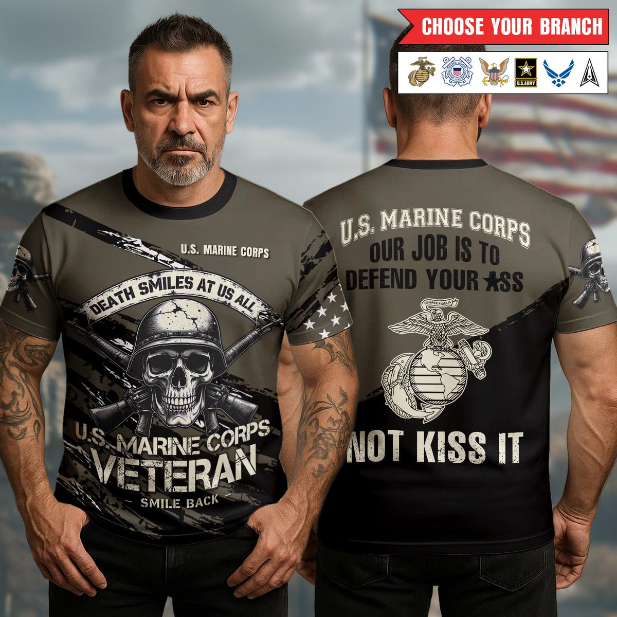 Death Smiles at Us All U.S. Army Veteran Smile Back product image 11