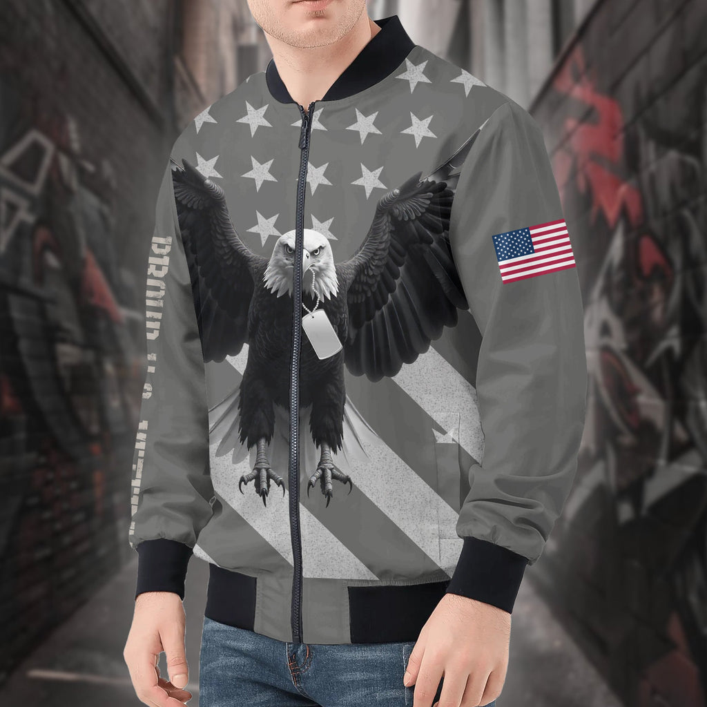 Proud U.S. Veteran All-over Print Bomber Jacket product image 4