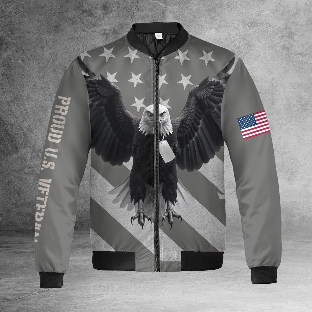 Proud U.S. Veteran All-over Print Bomber Jacket product image 6