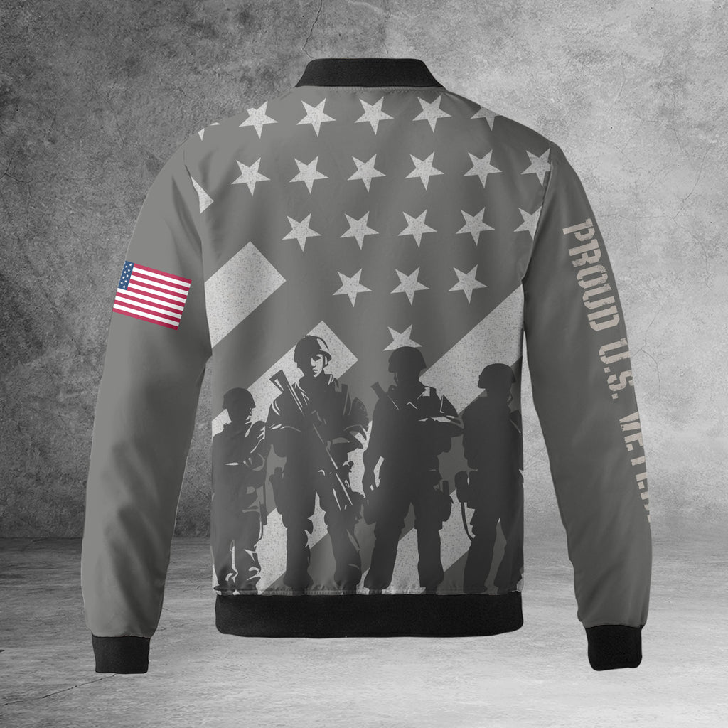 Proud U.S. Veteran All-over Print Bomber Jacket product image 7