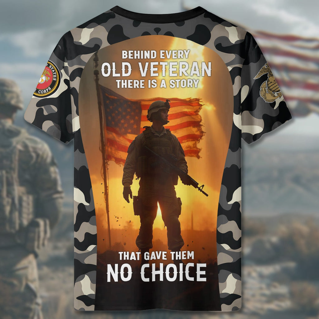 Behind Every Old Veteran All-over Print T-Shirt product image 5