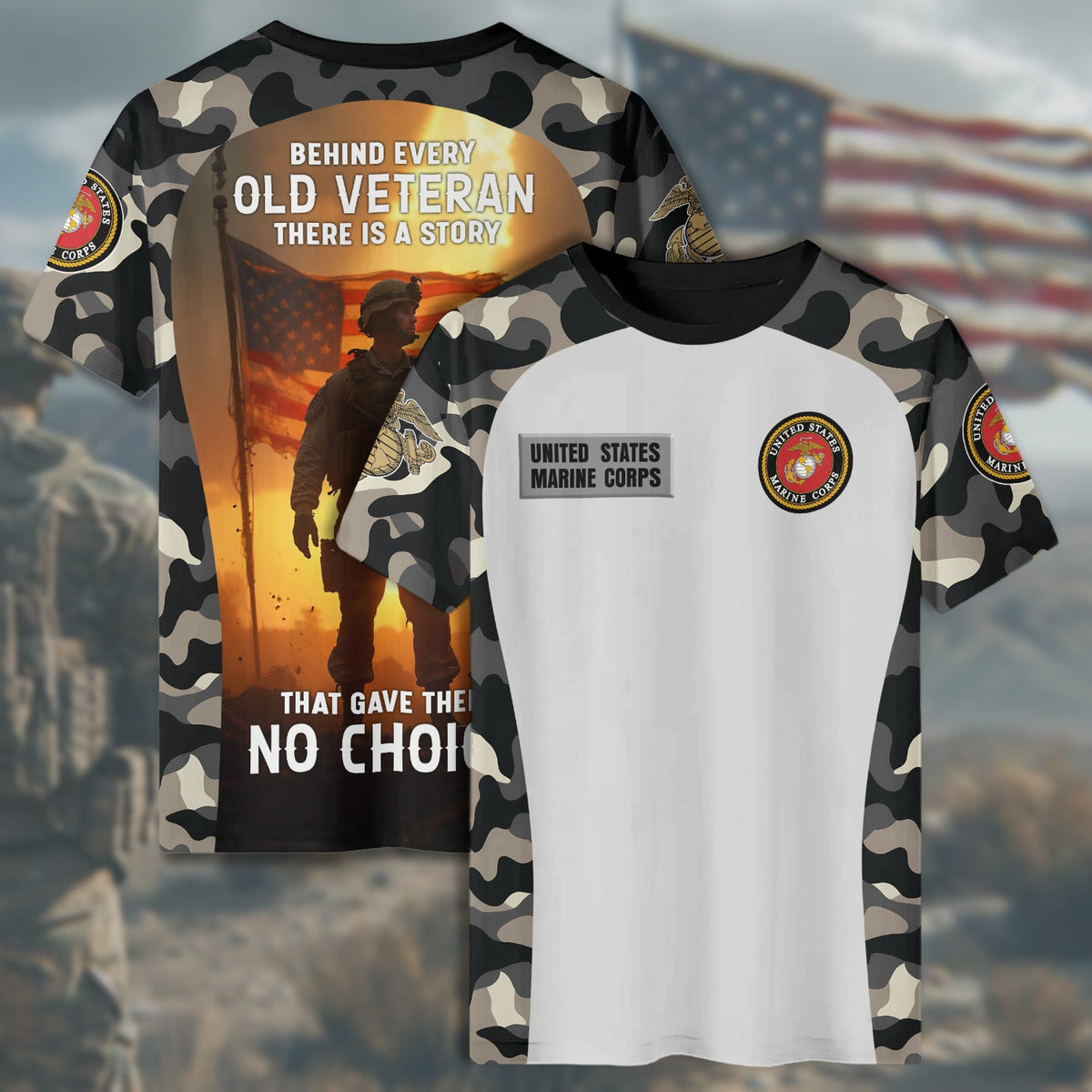 Behind Every Old Veteran All-over Print T-Shirt product image 6