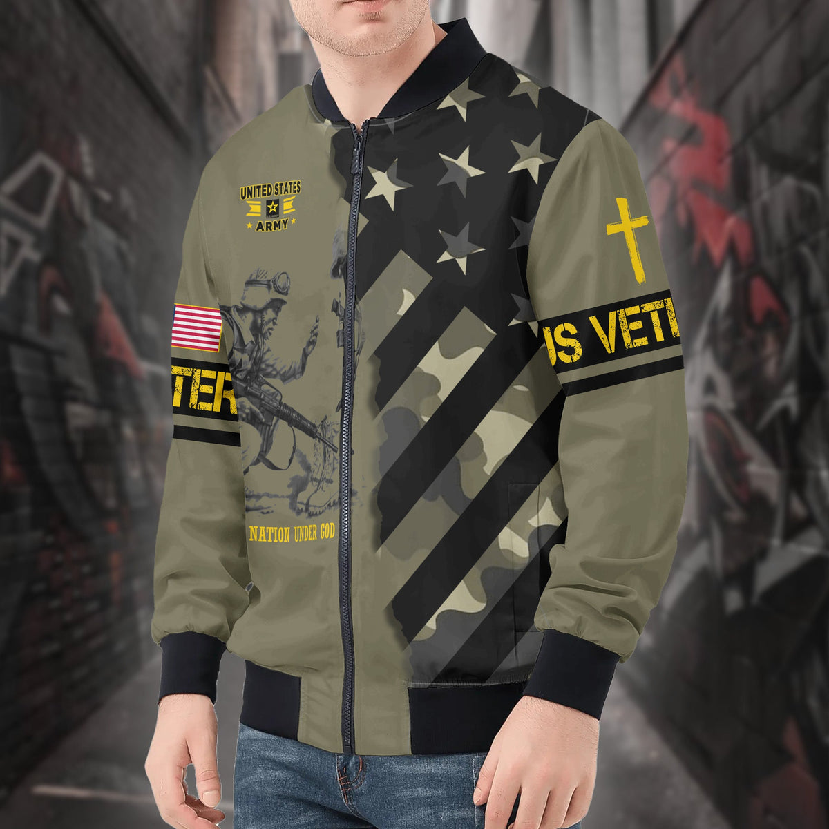 Veteran Pride All-over Print Bomber Jacket product image 4