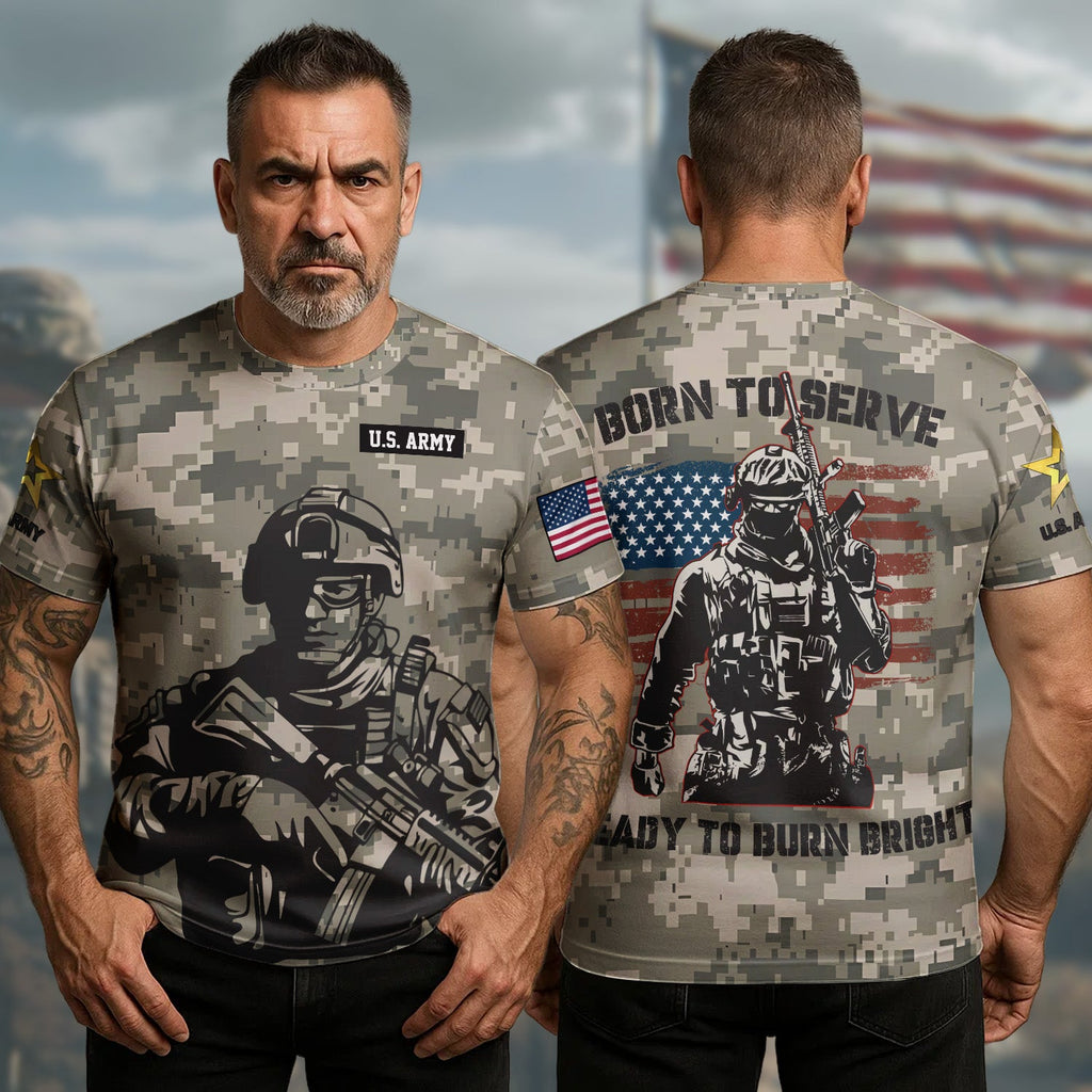 Veteran Born to Serve Ready All-over Print T-Shirt product image 10