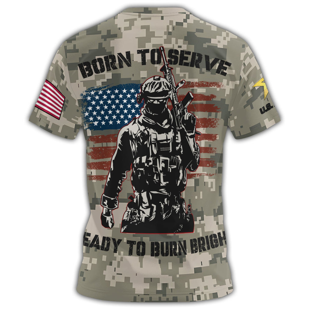 Veteran Born to Serve Ready All-over Print T-Shirt product image 3