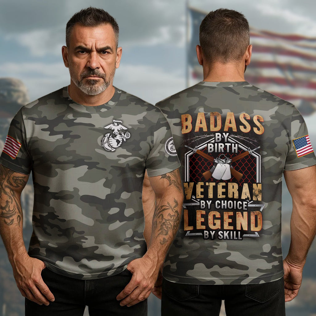 Badass by Birth Veteran by All-over Print T-Shirt product image 1