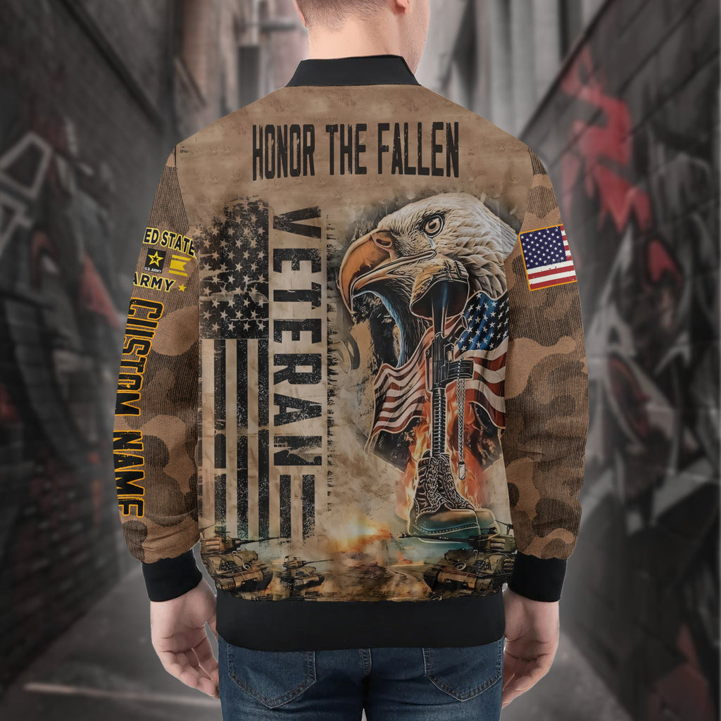 Veteran Pride Personalized All-over Print Bomber Jacket product image 2