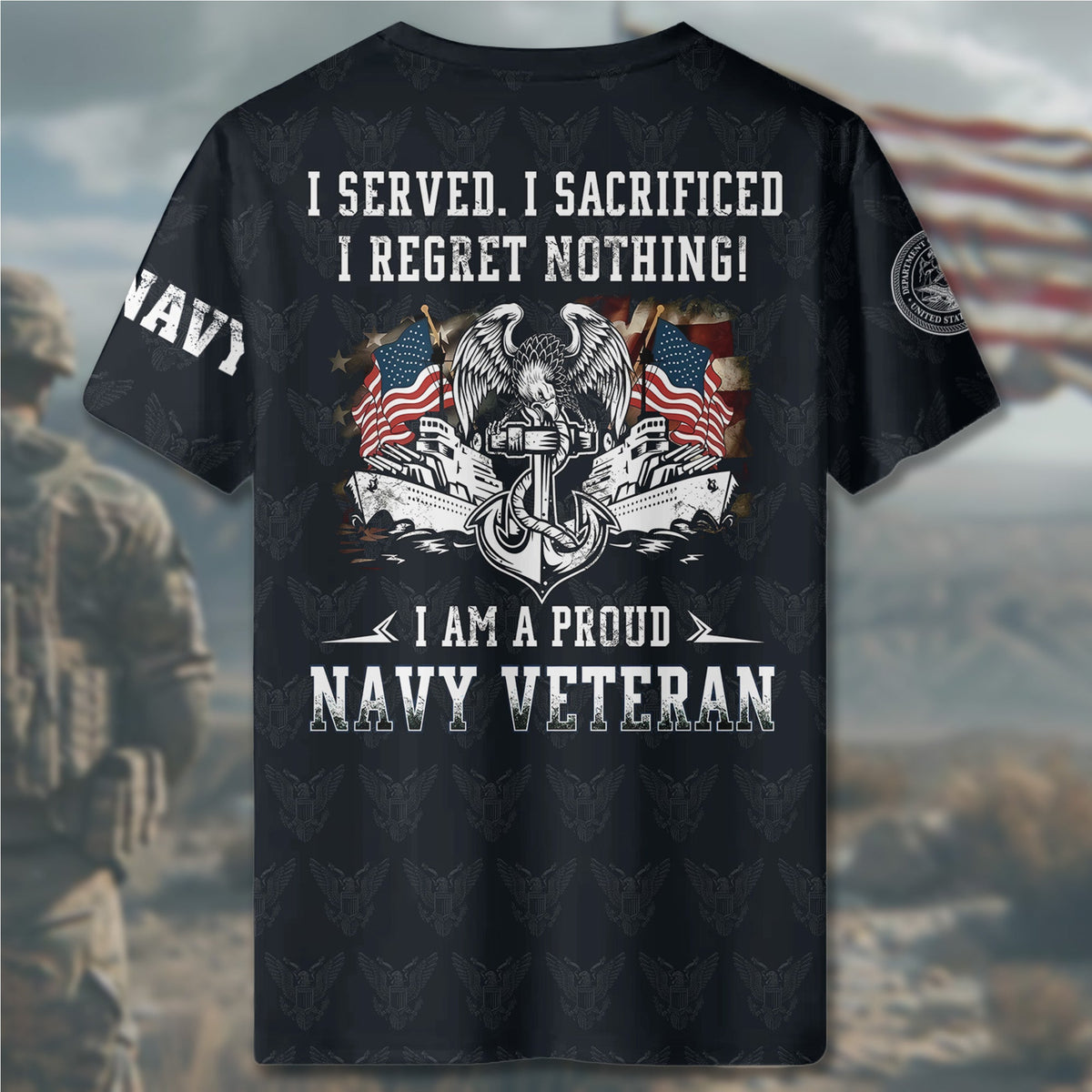 Once Navy Always I All-over Print T-Shirt product image 5