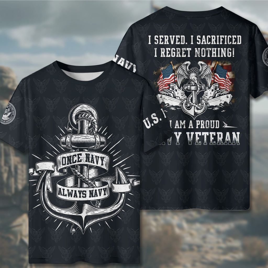 Once Navy Always I All-over Print T-Shirt product image 6