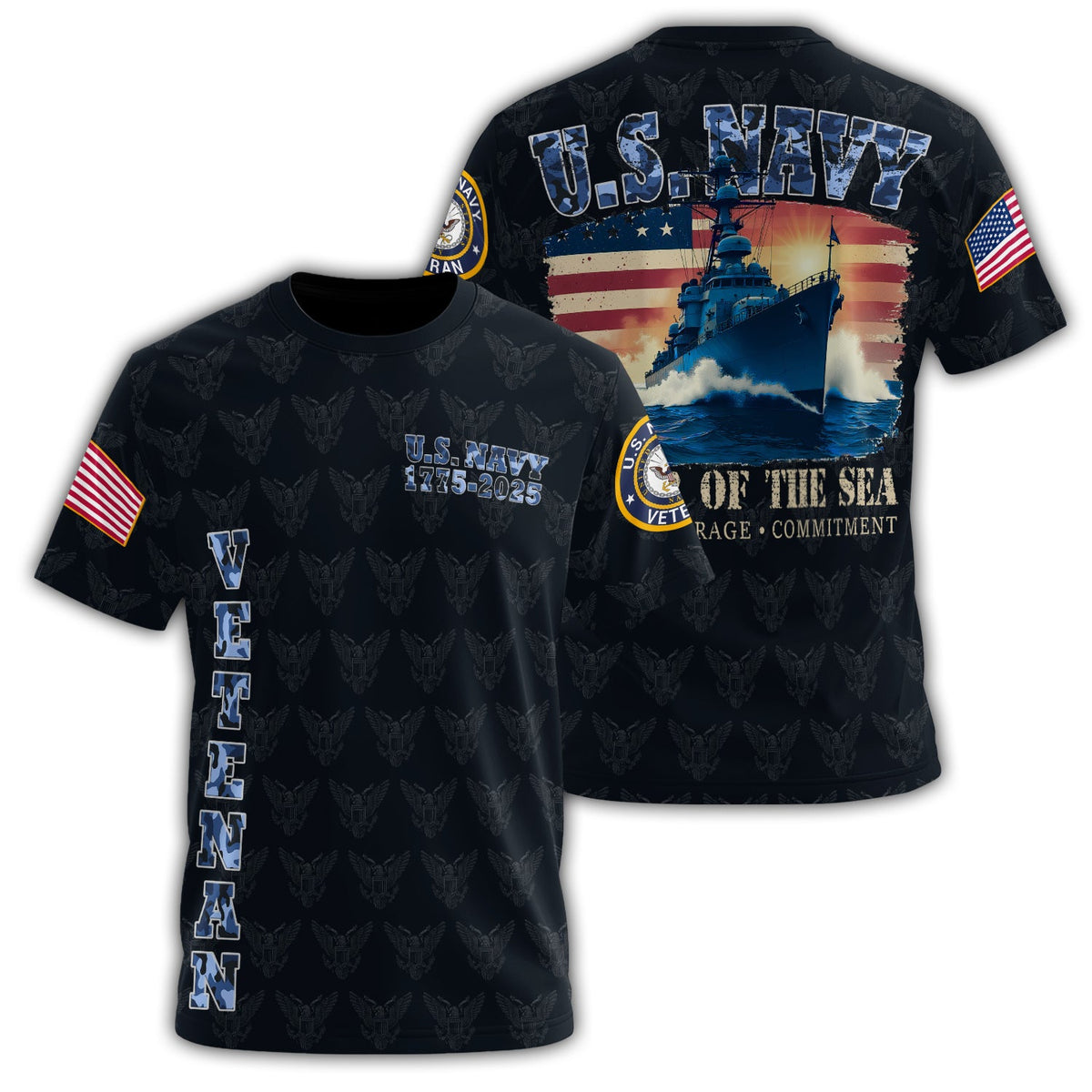 U.S. Navy Power of the Sea All-over Print T-Shirt product image 1