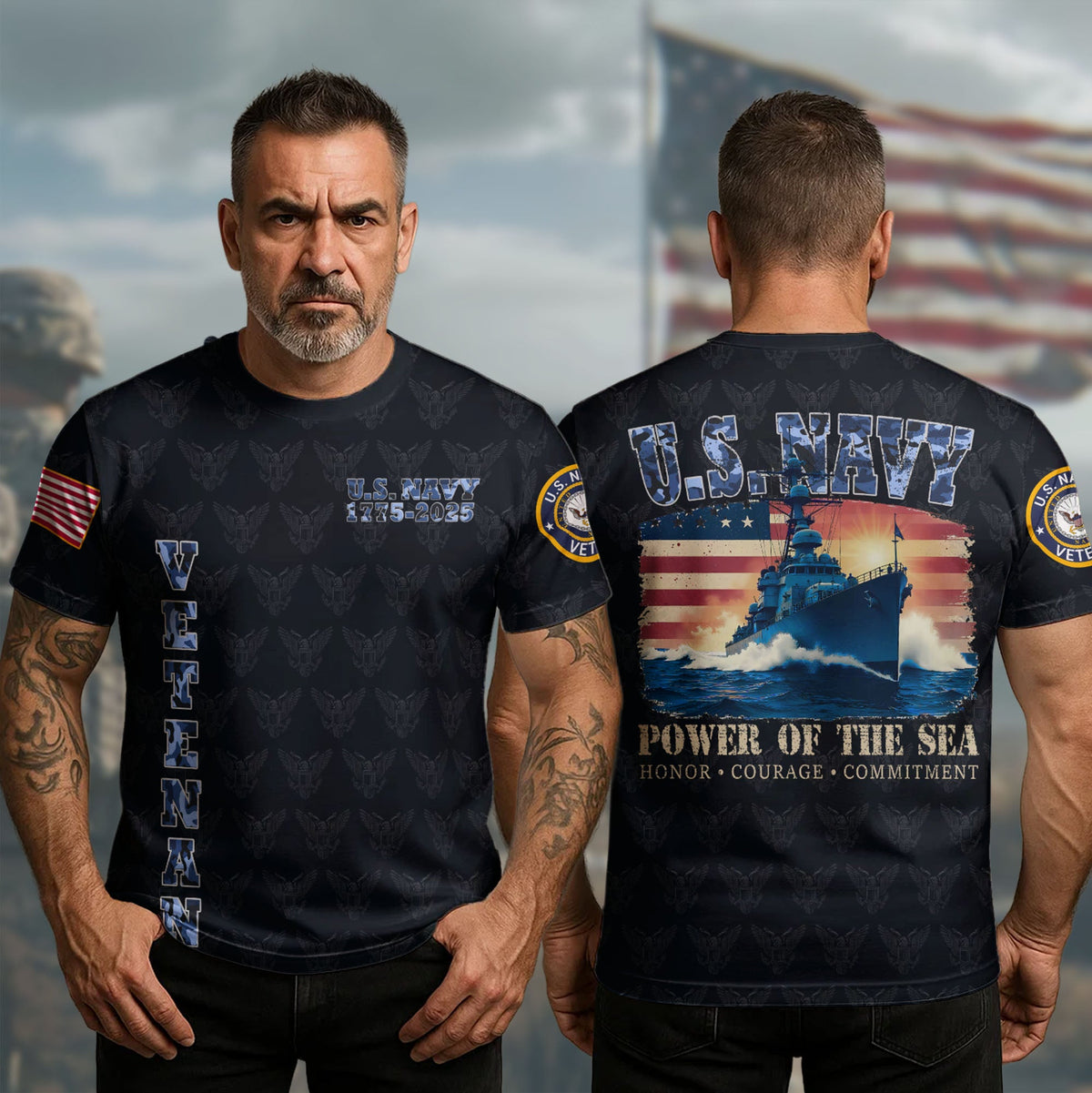 U.S. Navy Power of the Sea All-over Print T-Shirt product image 10