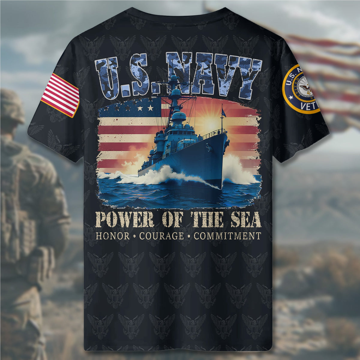 U.S. Navy Power of the Sea All-over Print T-Shirt product image 5